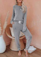 Load image into Gallery viewer, Two-piece Home Casual Long-sleeved T-shirt Suit
