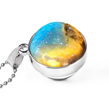 Load image into Gallery viewer, Hemisphere Double-sided Galaxy Starry Sky Gemstone Necklace
