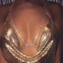 Load image into Gallery viewer, Popular Sexy Shining Rhinestone Halter Necklace Claw Chain Bikini Beach Body Chain

