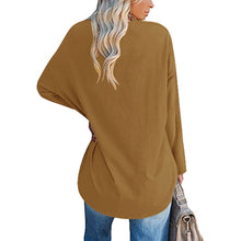 Charger l&#39;image dans la galerie, Solid Color Loose Drop Shoulder Sleeve V Neck Long Sleeve Sweatshirt
