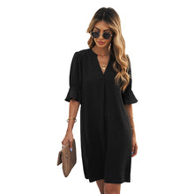 Load image into Gallery viewer, Women&#39;s Solid Color Simple Shirt Dress
