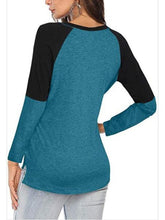 Load image into Gallery viewer, Colorblock Long-sleeved Slim T-shirt Bottoming Shirt For Women

