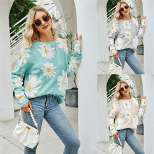 Load image into Gallery viewer, Loose Flower Personalized Pullover Sweater Slimming Sweater
