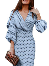 Load image into Gallery viewer, Polka Dot Printing Fashion V-neck Professional Dress Women
