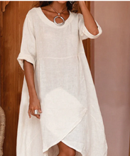 Load image into Gallery viewer, Women Maxi Dress Neck Pocket Summer Loose Casual Baggy Robe Female Retro Long Dresses
