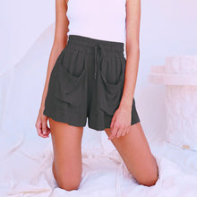 Load image into Gallery viewer, Women&#39;s Summer Cotton And Linen Drawstring High Waist Large Size Loose Wide-Leg Shorts
