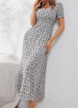 Load image into Gallery viewer, Floral V-Neck Slit Ladies Polyester Dress
