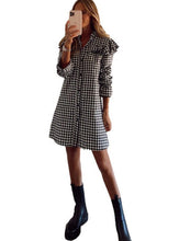 Load image into Gallery viewer, Women&#39;s Houndstooth Dress With European And American Buttons And Fungus
