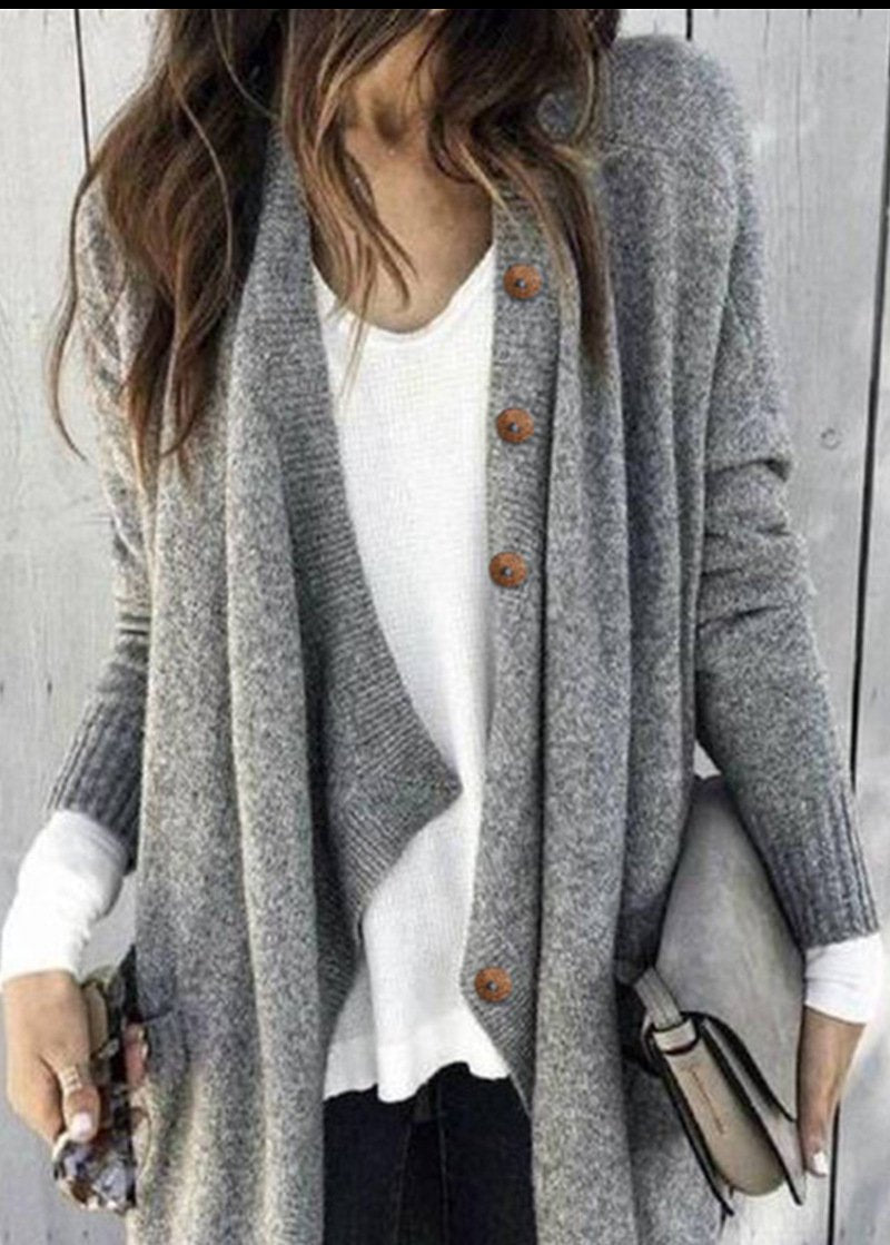 Fine Wool Cotton Blended Thick Knitted Cardigan Coat