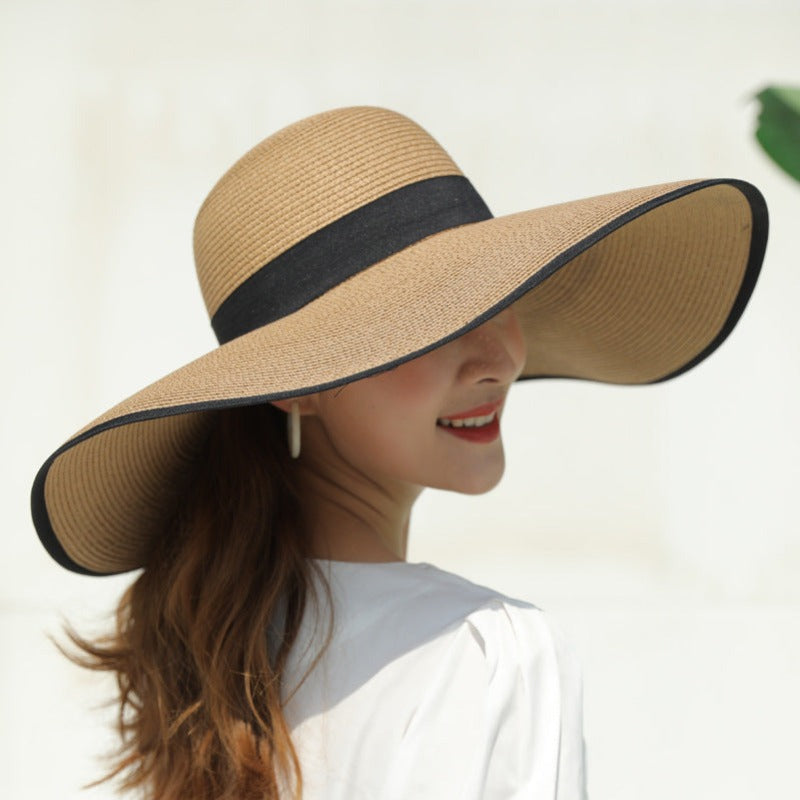 European And American Women's Large Brim Sun Protection Straw Hat