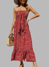 Load image into Gallery viewer, Women&#39;s Floral Off-Shoulder Smocked Tube Top Ruffle Beach Resort Maxi Dress
