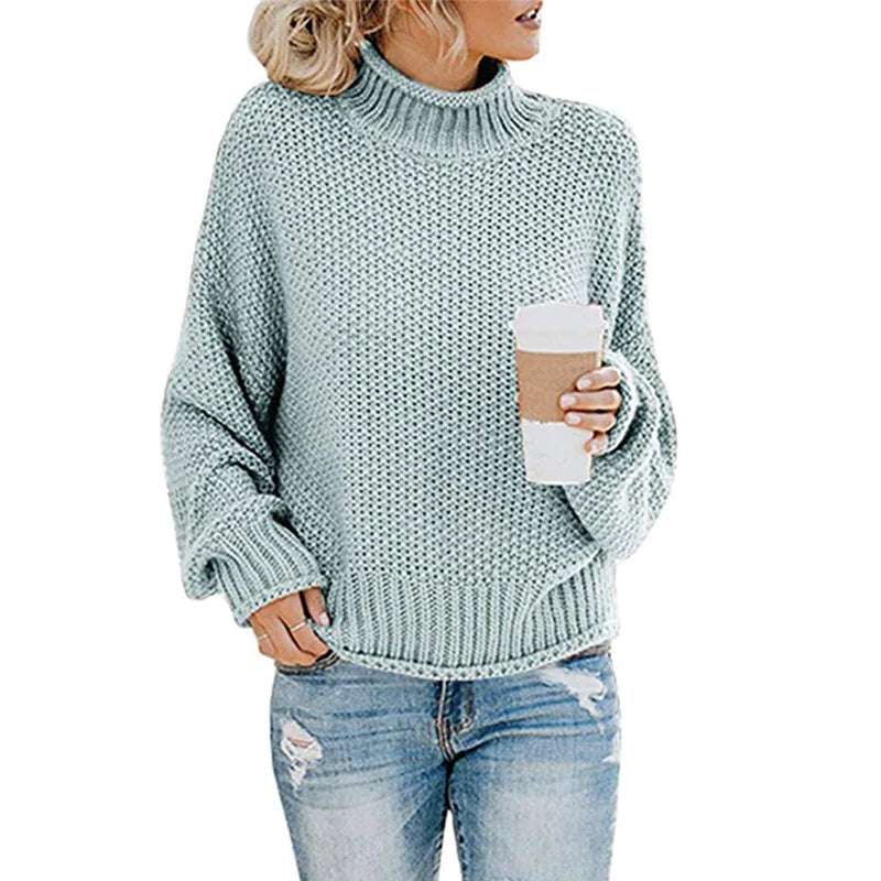 Sweater thick thread turtleneck pullover