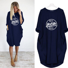 Load image into Gallery viewer, Casual Cocoon Round Neck Half Sleeve Cotton Solid Color Pockets Short Summer Dress
