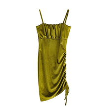 Charger l&#39;image dans la galerie, Side Drawstring Slim Flat Pleated Dress
