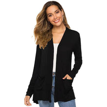 Load image into Gallery viewer, Mid-length Long-sleeved Cotton Cardigan Sweater
