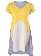Load image into Gallery viewer, Women&#39;s V-neck Colorblock Loose Home Casual Style Short Sleeves
