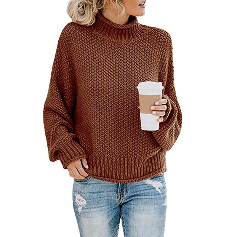 Thick Thread Knitted Turtleneck Pullover Sweater