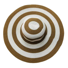 Charger l&#39;image dans la galerie, Women&#39;s Beach Big Brim Foldable Striped Straw Hat
