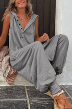 Charger l&#39;image dans la galerie, Button Hooded Sleeveless Trousers Jumpsuit
