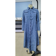 Load image into Gallery viewer, Women&#39;s Denim Long Shirt Dress Casual

