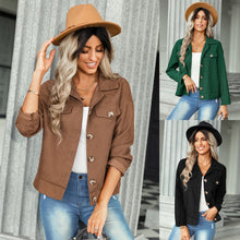 Load image into Gallery viewer, Women&#39;s Loose Lapel Collar Single-breasted Corduroy Jacket
