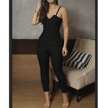 Load image into Gallery viewer, Ladies Summer Solid Color Skinny Jumpsuit High Stretch Suspender Jumpsuit
