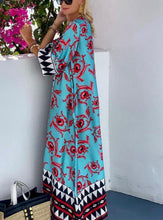 Load image into Gallery viewer, Bohemian Summer Vacation Print Maxi Dress
