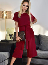 Load image into Gallery viewer, Summer Fashion Lace-Up Button Short-Sleeved Women&#39;s Jumpsuit
