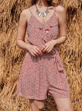 Load image into Gallery viewer, Floral Trousers Chiffon V-neck Suspender Dress

