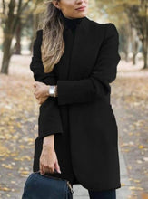 Charger l&#39;image dans la galerie, Elegant Solid Color Stand Up Collar Regular Long Sleeve Blazer for Women
