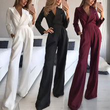 Load image into Gallery viewer, Long-sleeved Slim-fit Jumpsuit Solid Color Trousers
