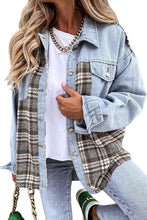 Load image into Gallery viewer, Casual Long Sleeve Patchwork Button Down Denim Jacket
