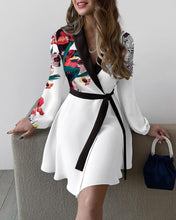 Load image into Gallery viewer, Fall New Floral Print Lapel Long Sleeve Dress
