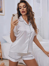 Load image into Gallery viewer, Solid Color Basic Shirt-Collar Short Sleeved Shorts Suit Casual Home Wear Sleepwear
