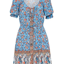 Load image into Gallery viewer, Short Sleeve Floral Dress For Women Boho
