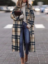 Load image into Gallery viewer, Women&#39;s Solid Color Loose Plaid Woolen Coat
