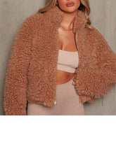 Load image into Gallery viewer, Fashion Cashmere Cardigan Short Jacket Lamb Wool Coat Women
