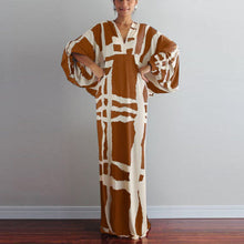 Charger l&#39;image dans la galerie, Women&#39;s V-neck Medium Sleeve Printed Dress
