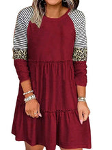 Load image into Gallery viewer, Women&#39;s Ruffled Round Neck Pullover Long Sleeve Dress
