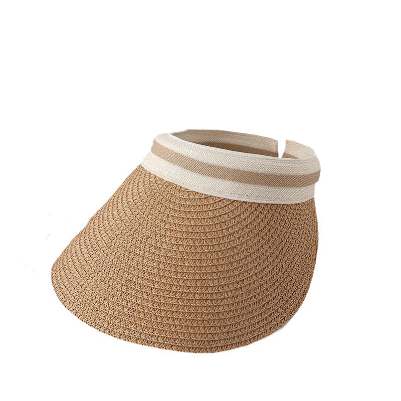 Women's All-match UV Protection Empty Top Woven Straw Hat