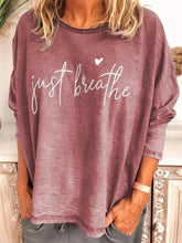 Load image into Gallery viewer, Round Neck Letter Printed Long sleeved Shirt
