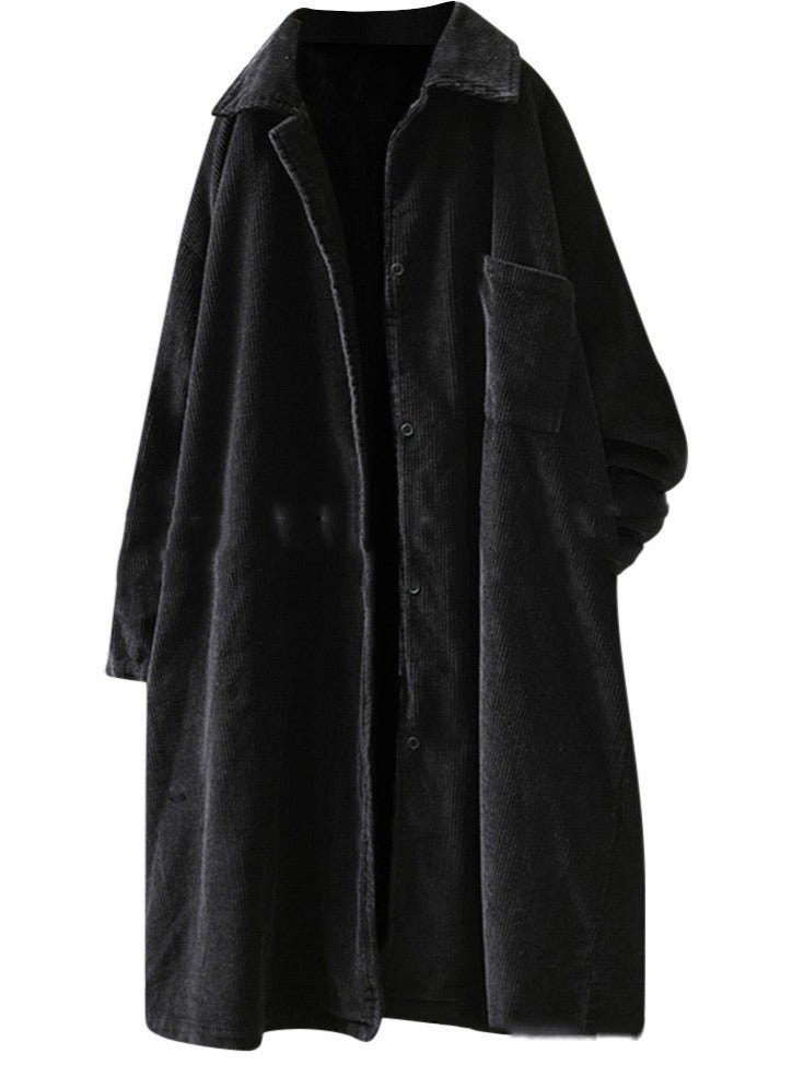 Simple Lapel Long Sleeve Mid-Length Trench Coat Women