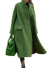Load image into Gallery viewer, Office Lady Style Solid Color Long Woolen Coat
