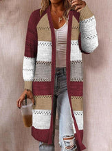 Charger l&#39;image dans la galerie, Medium Length Long Sleeve Knitted Cardigan
