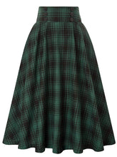 Load image into Gallery viewer, Fashion Woolen High-waist Button Micro-Elastic Mid-length Plaid Skirt

