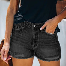 Load image into Gallery viewer, Summer Hole Denim Shorts Female Fringe Jeans
