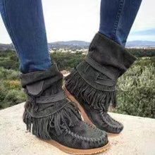 Load image into Gallery viewer, European And American Style Plus Size Ribbon Tassel Boots
