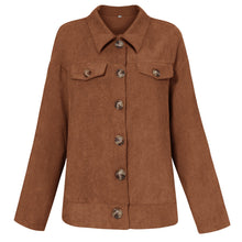 Load image into Gallery viewer, Women&#39;s Loose Lapel Collar Single-breasted Corduroy Jacket
