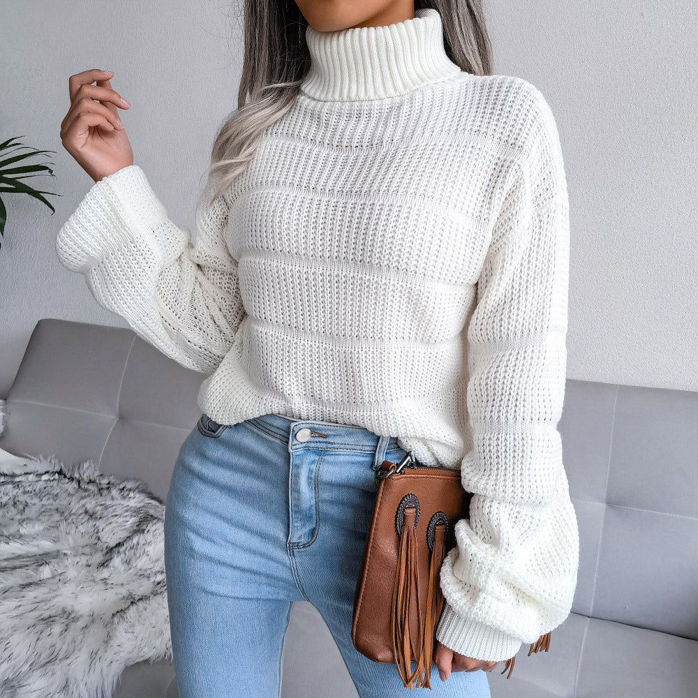 Ladies Long Sleeve Hollow Casual Knitted Sweater