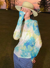 Load image into Gallery viewer, Slim Fit Long-sleeved Top Women&#39;s Starry Sky Watercolor T-shirt
